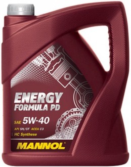 Масло моторное "MANNOL Energy Formula PD 5W-40 API SN/CF; ACEA C3", 5л