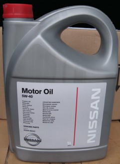 Масло моторное "NISSAN Motor Oil 5W-40 ACEA A3/B4; API SN/CF", 5л
