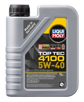 Масло моторное "LIQUI MOLY Top Tec 4100 5W-40 API SM/CF; ACEA A3/B4/C3", 1л