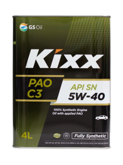 Масло моторное "KIXX PAO 5W-40 API SN; ACEA C3", 4л