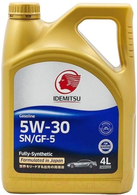Масло моторное "IDEMITSU Gasoline Fully- Synthetic 5W-30 SN, GF-5", 4л